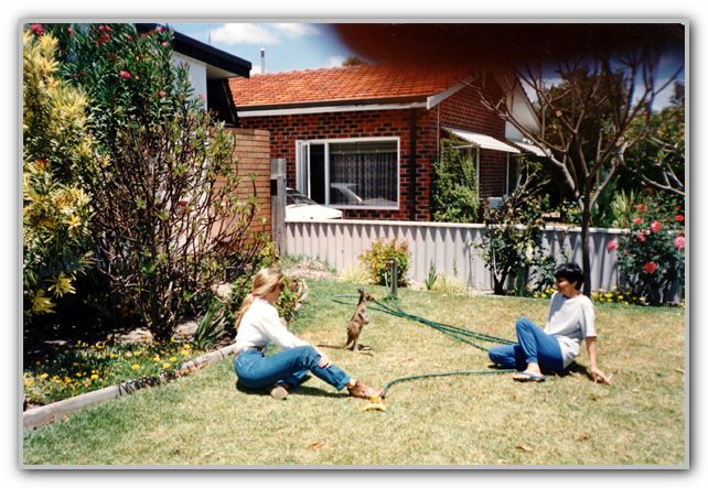 Mum & friend with Kangaroo - Bourne St